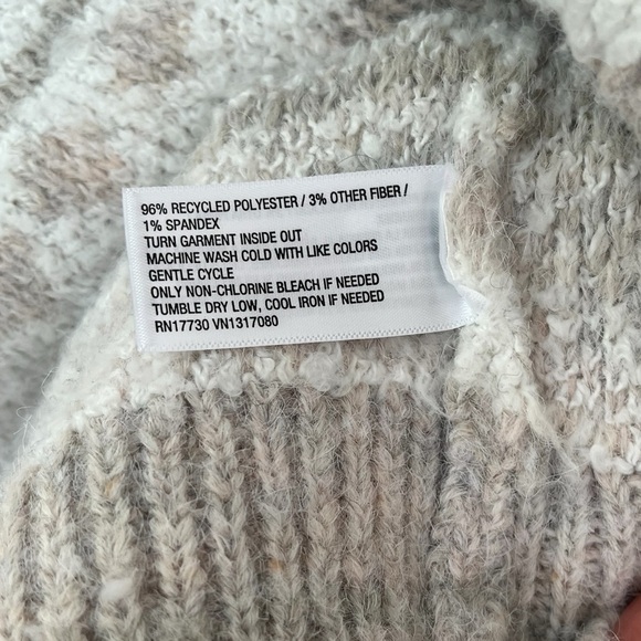 Knox Rose Aztec fair isle button pullover sweater taupe white black S - Picture 11 of 11